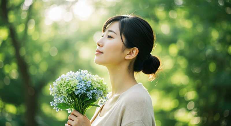 横顔の女性